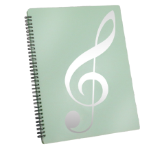 Pasta para partituras, capacidade para 60 páginas, suporte para partituras, tamanho carta A4, gravável e removível (verde)