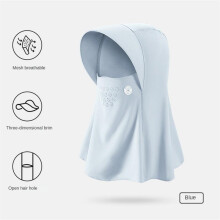 (09-ei hihoja)Ice Silk Sun Hat Kasvoja suojaava aurinkovoide Cool Breathes Anti-ultraviolettihattu huivilla