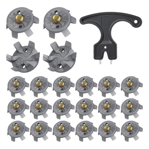 Golf Spikes Set Includes 30 Pcs Cleats Replacement Spanner Metal Thread Screw 6 mm Dia Spike Too