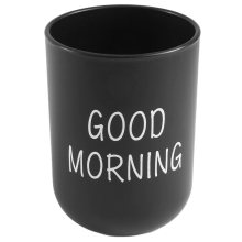 Home Bathroom Toothbrush Toothpaste Holder Round Washing Tooth Cup Pp Drinking Glass Mug Traveling Camping Black