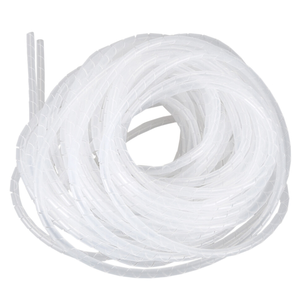 Cable Wire Organizer Manager Spiral Wrap Band 6Mm Dia 15M Length White 4852404185830