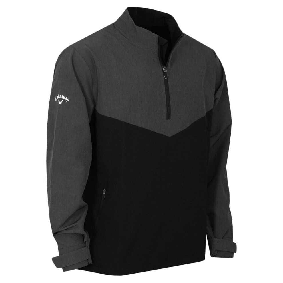 Callaway Golf Mens Heathered 1/4 Zip SwingTech Water Resistant Golf Wind Jacket