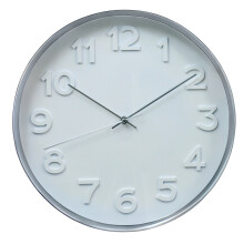 Wall Clock 30cm Non Ticking Clock Analogue Living Room Bedroom Wall Decor Silver