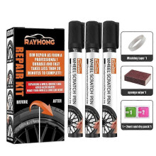 (3pcs) 1-3Sets Car Parts Wheel Rim Scratch Repair Pen Touch Up Paint Tool Kit Accessories