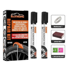 (2pcs) Car Wheel Rim Scratch Repair Pen Touch Up Paint Tool Black Car Accessories Kit