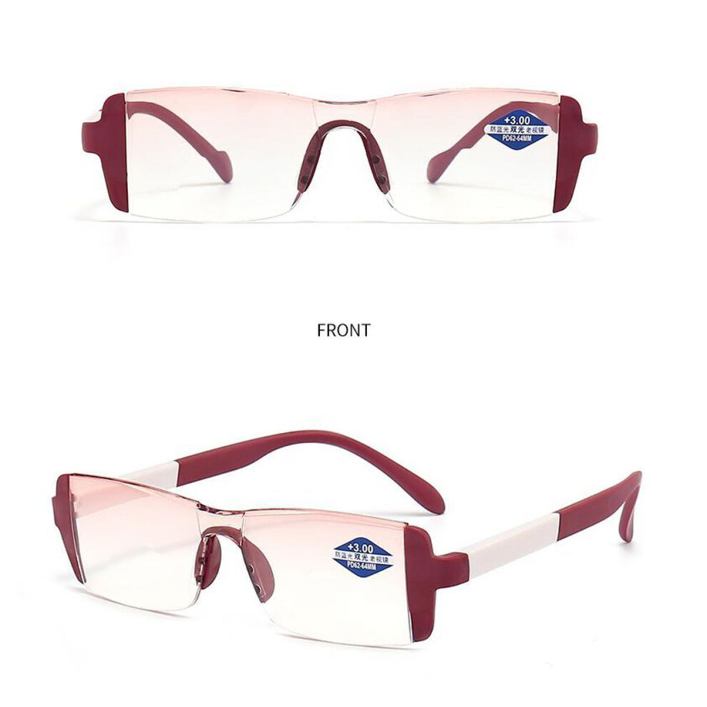 (Red Purple, 3 Pieces Pack) Bifocal Men Women Stylish Tinted Reader Sun Bifocal Reading Glass +1.0~+4.0-image-OPC-PHFB7CX-NEW