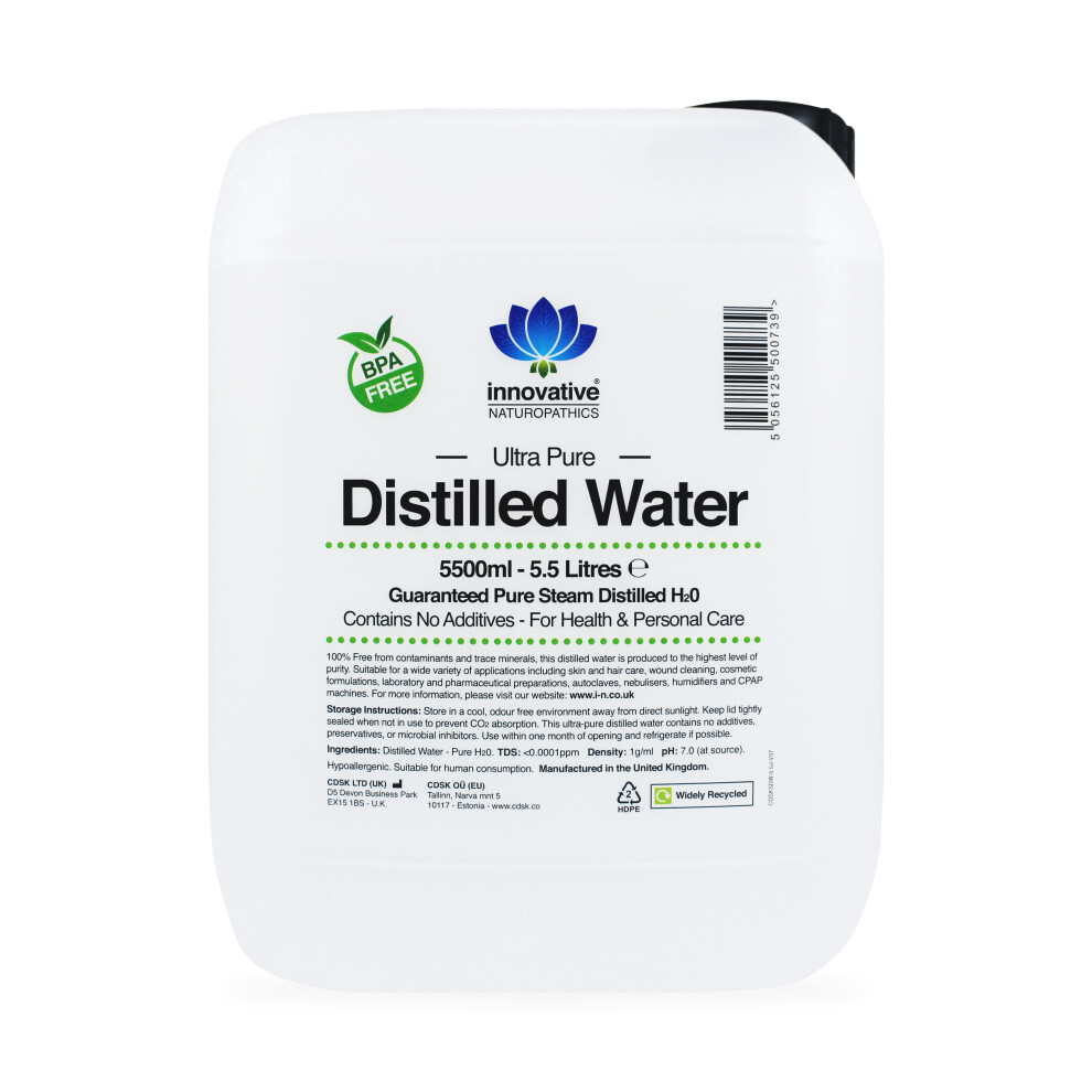 Innovative Naturopathics Ultra Pure Distilled Water - 5.5L