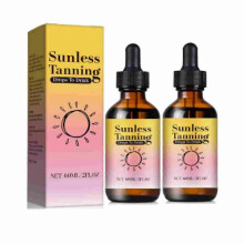 (2pcs) 1-3X Self Tanning Drops Enhance Skin Melanin Liquid Bronzer Natural Tanner