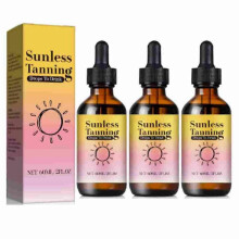 (3pcs) 1-3X Self Tanning Drops Enhance Skin Melanin Liquid Bronzer Natural Tanner