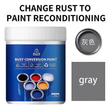 (300g, Grey) 300/500g Water-Based Rust Converter Paint, No Sanding Primer for Metal, Roof & Steel, Home Industrial Anti-Corrosion Coating