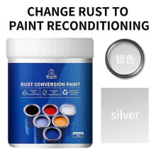 (300g, Silver) 300/500g Water-Based Rust Converter Paint, No Sanding Primer for Metal, Roof & Steel, Home Industrial Anti-Corrosion Coating