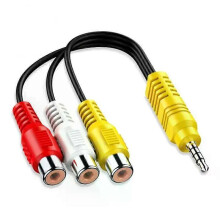 (A2, 18mm) For TCL Dedicated 3.5mm Jack Plug RCA Cable 3.5 Aux Male To 3 RCA Female Adapter Mini Aux Stereo Audio Video AV Adapter Cables