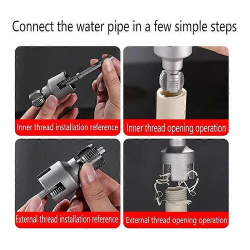 (3/4) Pipe Thread Cutting Tool，1/2'' 3/4'' Internal External Rethreading Maker 2