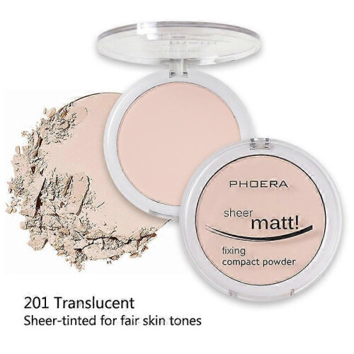 (Espresso) Phoera Matte Setting Compact Pressed Powder Face Foundation Make Up Base Fixer 1