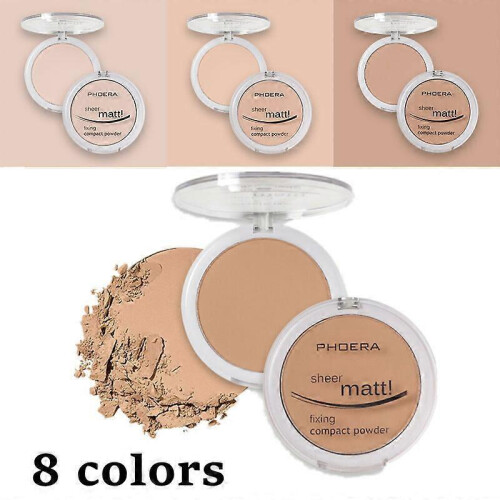 (Natural Beige) Phoera Matte Setting Compact Pressed Powder Face Foundation Make Up Base Fixer 1