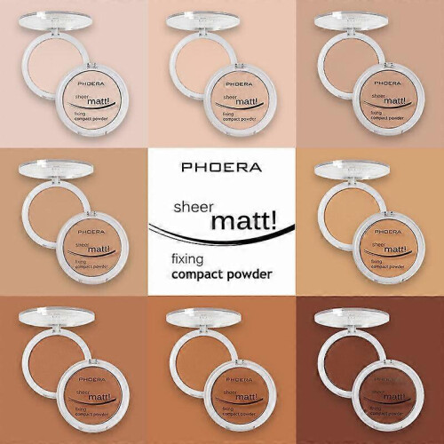 (Nude) Phoera Matte Setting Compact Pressed Powder Face Foundation Make Up Base Fixer 2