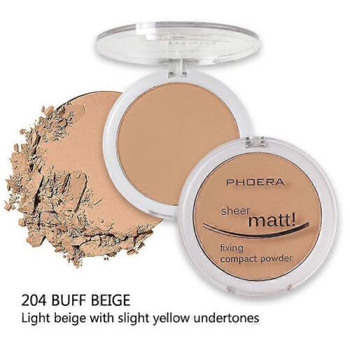 (Nude) Phoera Matte Setting Compact Pressed Powder Face Foundation Make Up Base Fixer 1