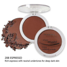 (Espresso) Phoera Matte Setting Compact Pressed Powder Face Foundation Make Up Base Fixer