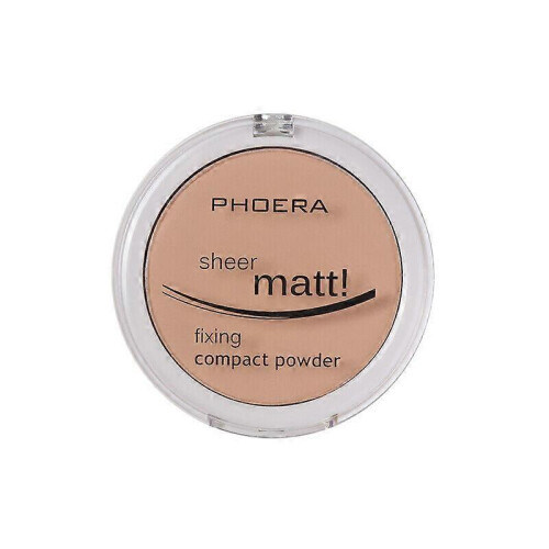 (Sand) Phoera Matte Setting Compact Pressed Powder Face Foundation Make Up Base Fixer 1