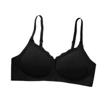 (75AB, Brown) Traceless Underwear Women's Lace Sports Bra Breathable Bra Backless Women's Tank Top Aggregated Shockproof
