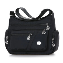 (Musta)Vedenpitävä, suuri kapasiteetti Naisten Crossbody Laukku Kantalaukku Rento Nylon Olkalaukku Kukkaro Käsilaukku