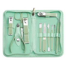 2025 12 Set Professional Manicure Kit for Women Green Travel Case