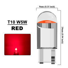 (Punainen-50 kpl)Auton LED COB Polttimo T10 W5W Signaalivalo 12V 7500K Valkoinen Auto Interior Dome Reading License
