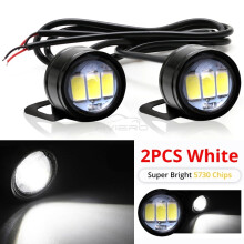 (2kpl valkoinen)Auto Eagle Eye Mirror Light DRL Backup Polttimo Auton Moottorin Led Suuntavilkku Peruutus Seisontajarru