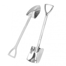 2025 2Pcs Shovel Spoons Stainless Steel Sturdy Durable Anticorrosion Glossy Ergonomic Design Widely Used Dessert SpoonsSilver