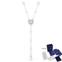 (9) SWA Hot Sale Good Brand Silver Color Ariana Grande Tennis Heart Angelic Bracelet Women's Romantic Luxury Jewelry Gifts Set