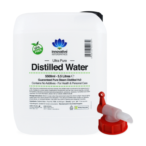 Distilled Water - Ultra Pure - 5.5 litres - Includes Jerry Can Tap