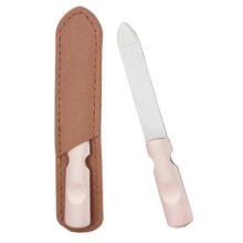 2025 Nail File,Double Sided Metal Nail File with Non-Slip Handle and Leather Case, Finger Nail Files for Women and Men