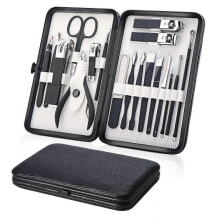 2025 Manicure Set, Pedicure Kit 18 Pieces, Nail Care Nail Clippers Set Stainless Steel Care Tools for Travel (Black)