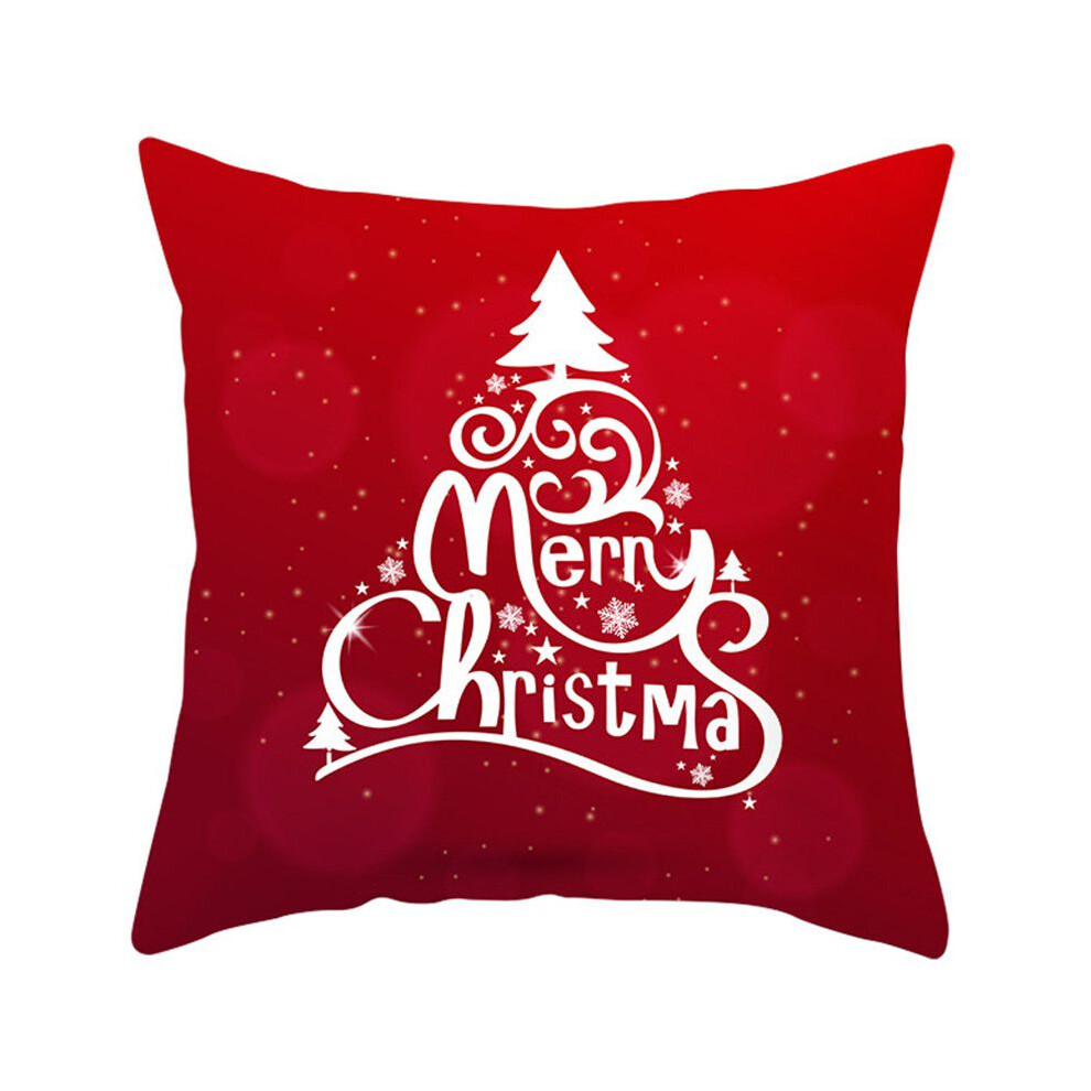(White Tree)Taie d'oreiller rouge Noël housse de coussin taie d'oreiller Noël canapé décoration intérieure