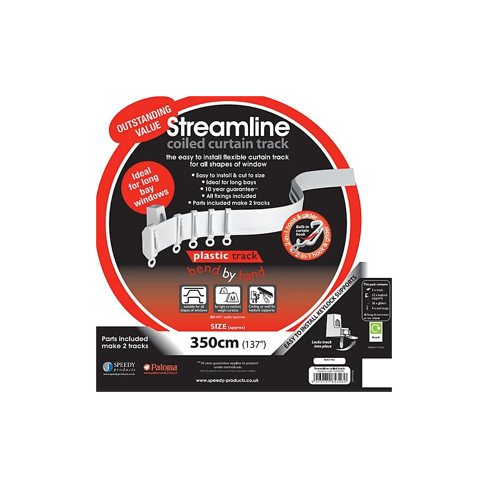 Speedy 3.5m BENDABLE CURTAIN TRACK FOR STRAIGHT & BAY WINDOW RAIL-image-OPC-PHFBXW9-NEW
