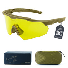 (Lente amarilla 01) Gafas de tiro tácticas antivaho HD con certificación ANSI Z87.1, resistentes a impactos y