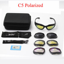 Gafas de sol militares Daisy C5 Desert Storm de 4 lentes, polarizadas, para deportes al aire libre y caza, anti-UVA