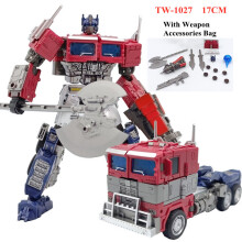 (TW-1027 con arma) 18CM Nuevo juguete de transformación de repintado Modelo de coche robot para niños Figura de