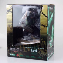 (28 cm con caja de venta al por menor) Ataque a los Titanes Levi Ackerman Figura de acción Anime Kawai Eren Jaege