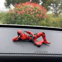 (1) Figura de acción de Deadpool de anime, decoración interior de coche, juguetes, modelo sentado, minifigura