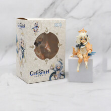 (Con caja - Paimon sentado de 13 cm) Figura de anime Genshin Impact bidimensional Kawaii Hermosa chica Paimon