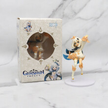 (Sin caja - Paimon de pie de 13 cm) Figura de anime Genshin Impact bidimensional Kawaii Hermosa chica Paimon