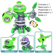 Figura de acción 3 en 1 de PVC con robot deformable para niños, PVZ Plant vs. Zombies, mecha luchador.