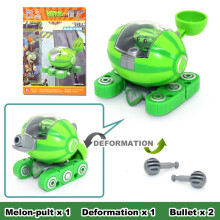 (Melon-pult) Juguetes de deformación 3 en 1 para niños, muñeco robot PVZ Plant vs. Zombie, luchador mecha