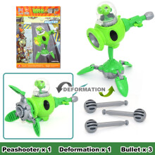 (Peashooter) Juguetes de deformación 3 en 1 para niños, muñeco robot PVZ Plant vs. Zombie, luchador mecha