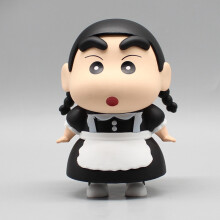 (10 cm) Figura de anime Crayon Shin-chan de 10 cm, GK Shin-chan cos Maid, muñeca pequeña trenza kawaii, decoración