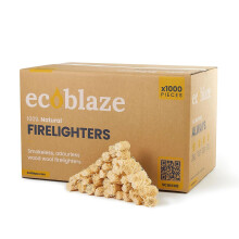 Eco Blaze Natural Firelighters - Fire Lighters for Wood & Log Burners - Wood Wool Fire starters for BBQ & Pizza Oven Firestarters - Safe, Clean