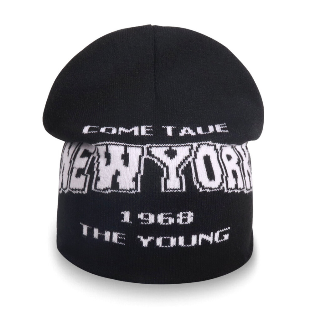 (Black) York Letter New Jacquard Knitted Hat For Men Women Outdoor Streetwear Hat Cold-image-OPC-PHFD5RB-NEW