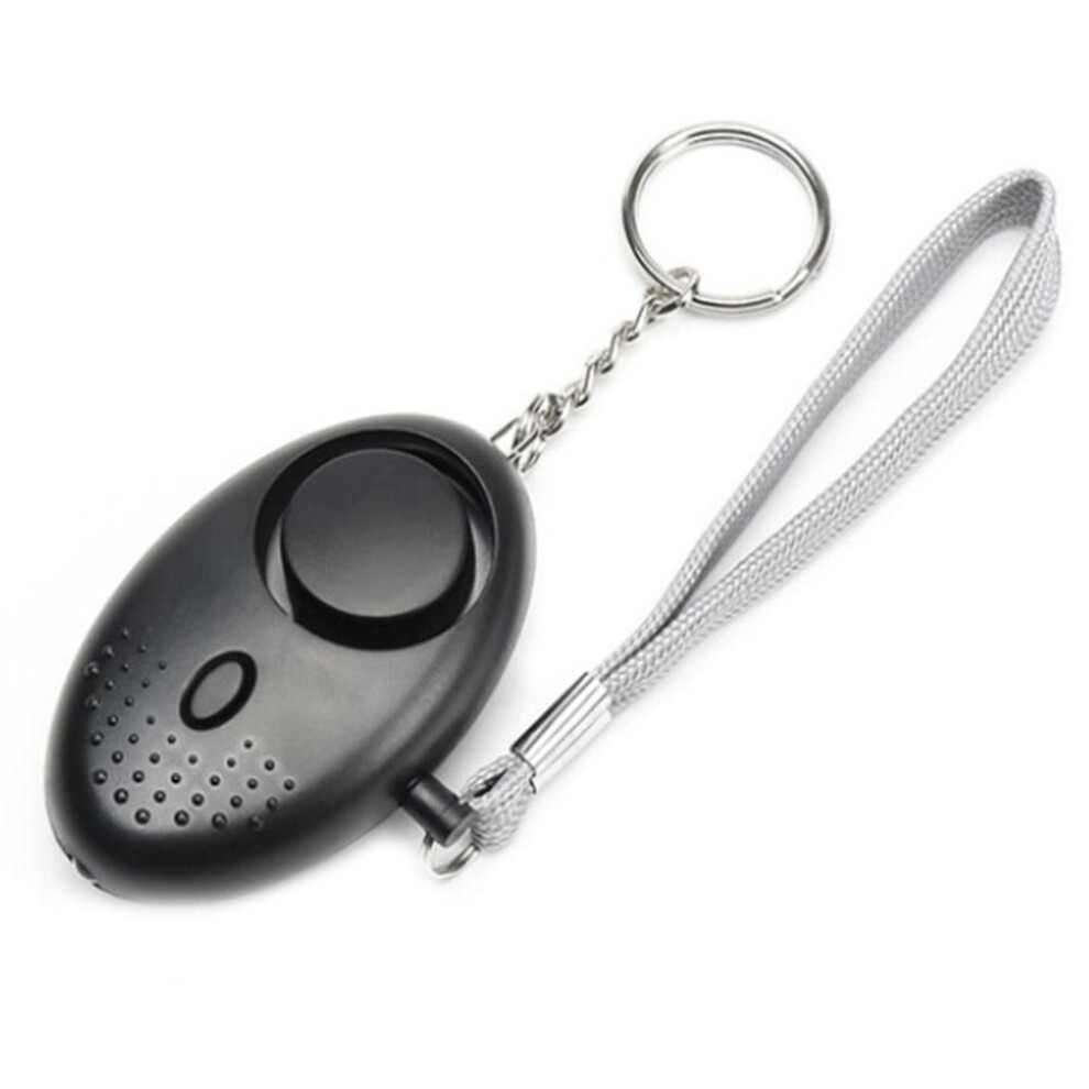 (black, 6*4cm) 130db Security Emergency Alarm Led Light Egg Shape Self Defense Siren Keychain