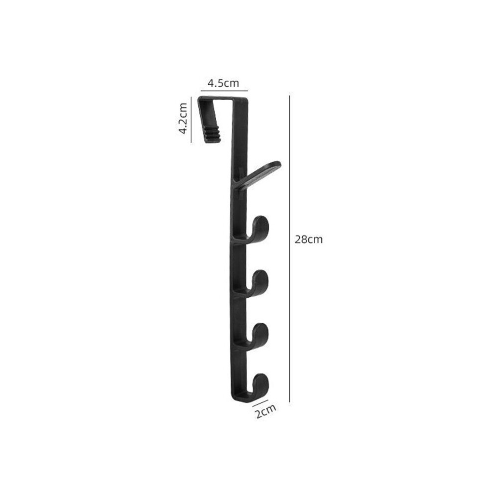 (Black) Abs Solid Color Wall Hooks For Dorm Room And Office Clothes Storage Tool Hat-image-OPC-PHFD9SQ-NEW